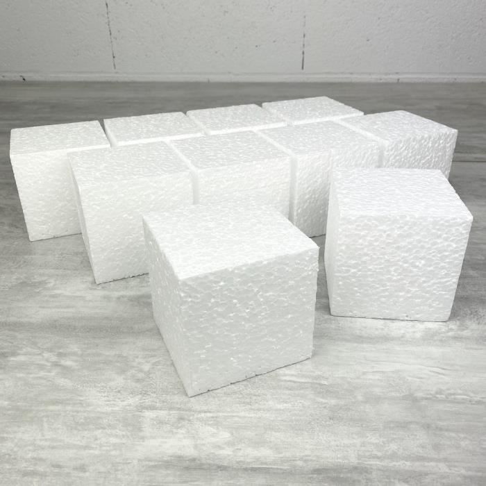 Lot de 10 cubes en polystyrène, 10 cm, Blocs en Styropor blanc à décorer - Unique - 10 cm - Cdiscount Beaux-Arts et Loisirs créatifs