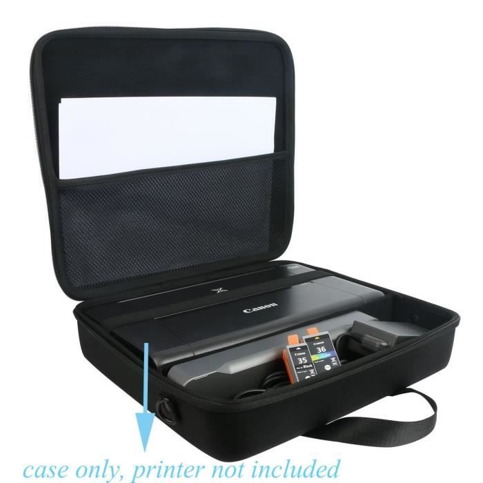 Étui de Voyage Rigide Housse Cas pour Canon Pixma iP110 Imprimante Jet dencre par co2CREA Noir 2+ Maille complète 