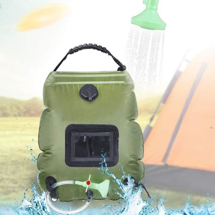 Sac de Douche Solaire Camping 20L Voyage Chauff?� ?� L'?�nergie Solaire Portable Eau Chaude avec 
