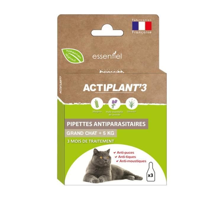 Actiplant 3 Pipettes Antiparasitaires Pour Grand Chat Cdiscount Actiplant 3 Pipettes Antiparasitaires Pour Grand Chat Cdiscount