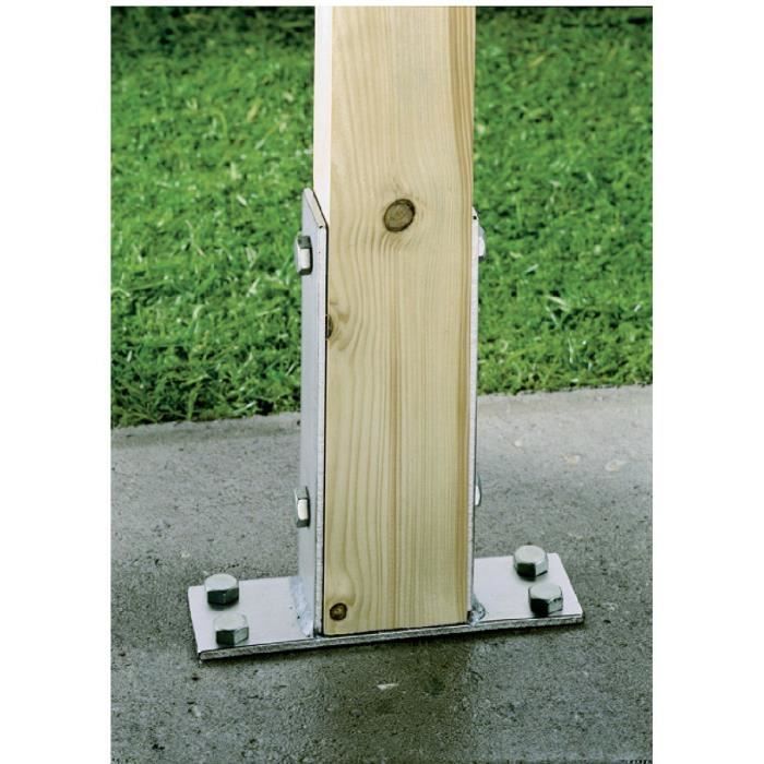 Platine ancrage sale poteau bois