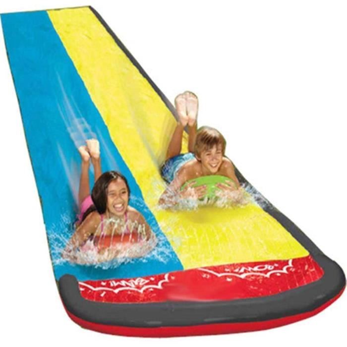Toboggan Aquatique Tapis De Glisse Toboggan Eau Piscine avec Jet d'eau