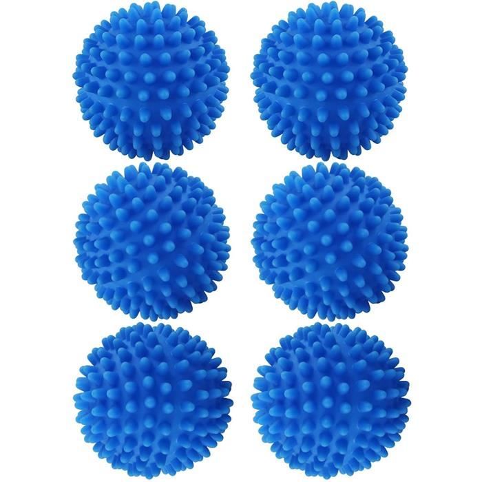 6 Pcs Balles de Séchage, Boule de Lavage pour Machine à Laver Boule de séchage réutilisable Balle de sèche-Linge Boule de lessive