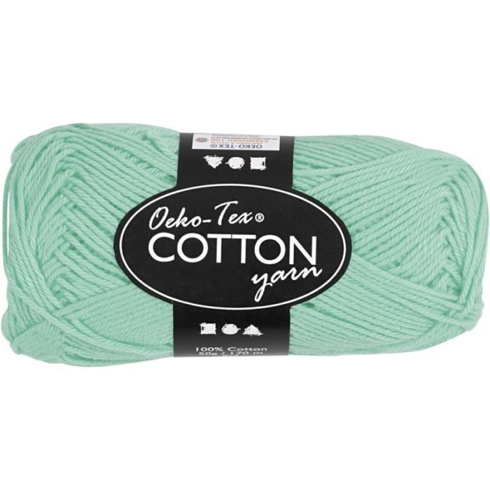 Pelote De Fil De Coton 50 G Vert Menthe Cdiscount Beaux Arts Et Loisirs Creatifs