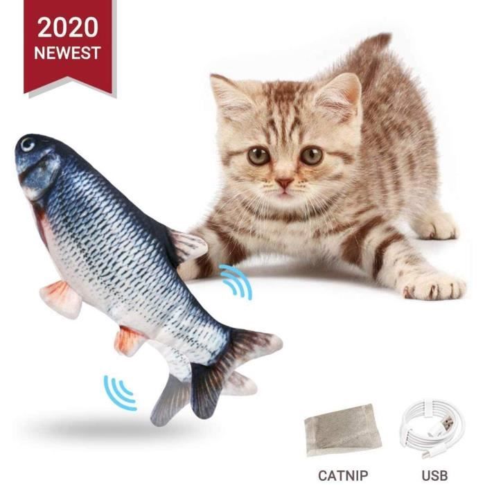 Peluche Simulation Électrique Poupée Poisson Drôle Interactif Animaux Chew Bite Fournitures pour Chat