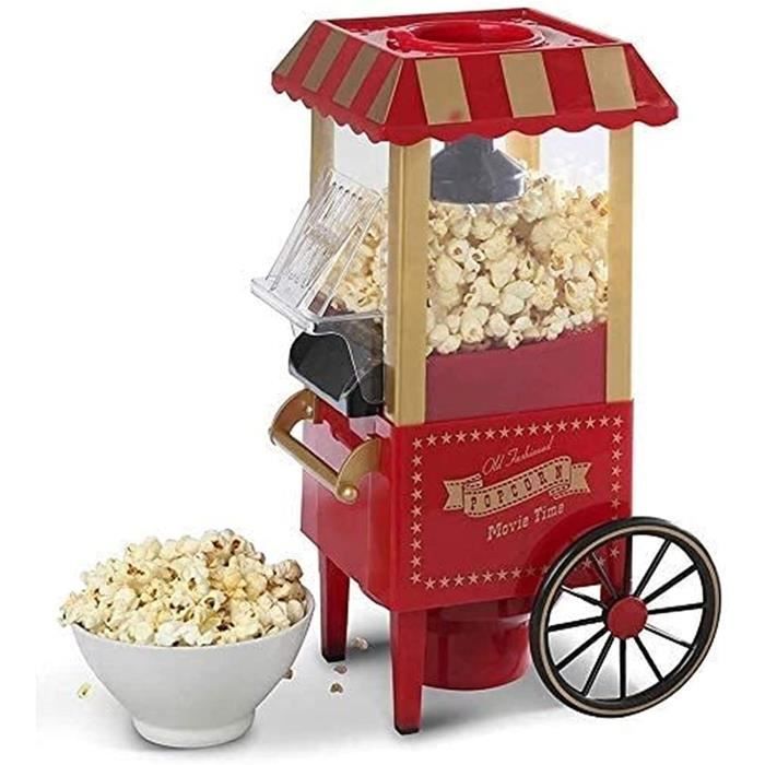 Machine à pop-corn Air Popcorn Popper - Rouge - Conception simple et pratique - Chauffage en toute sécurité