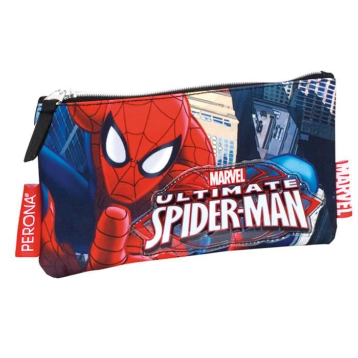 Trousse Scolaire Spider-Man Avec 37 Outils - Pour Enfants De 5 à 14 Ans, Dimensions 12,5 X 5,5 X 19,5 Cm