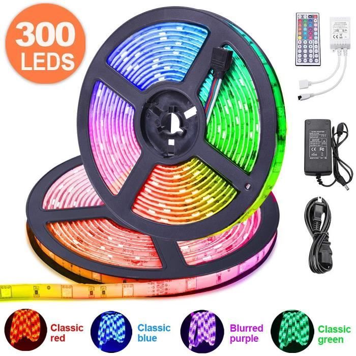 ESEYE Kit Bande LED TV Rétroéclairage RGB 2.4W/m Flexible Multicolore Peut-Découpé Clignotant au Néon Decor Rubans Avec Télécommande/IR Récepteur/1 10m LED Ruban 5050 RGB 300 leds IP65 Étanche ESEYE Kit Bande LED TV Rétroéclairage RGB 2.4W/m Flexible Multicolore Peut-Découpé Clignotant au Néon Decor Rubans Avec Télécommande/IR Récepteur/1 10m LED Ruban 5050 RGB 300 leds IP65 Étanche