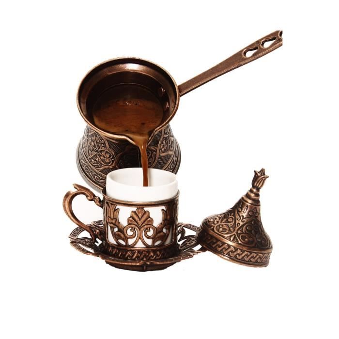 NAVA Pot de 660 ml - Cafetière turque avec revêtement en céramique - Pour  la préparation du café turc : : Cuisine et Maison