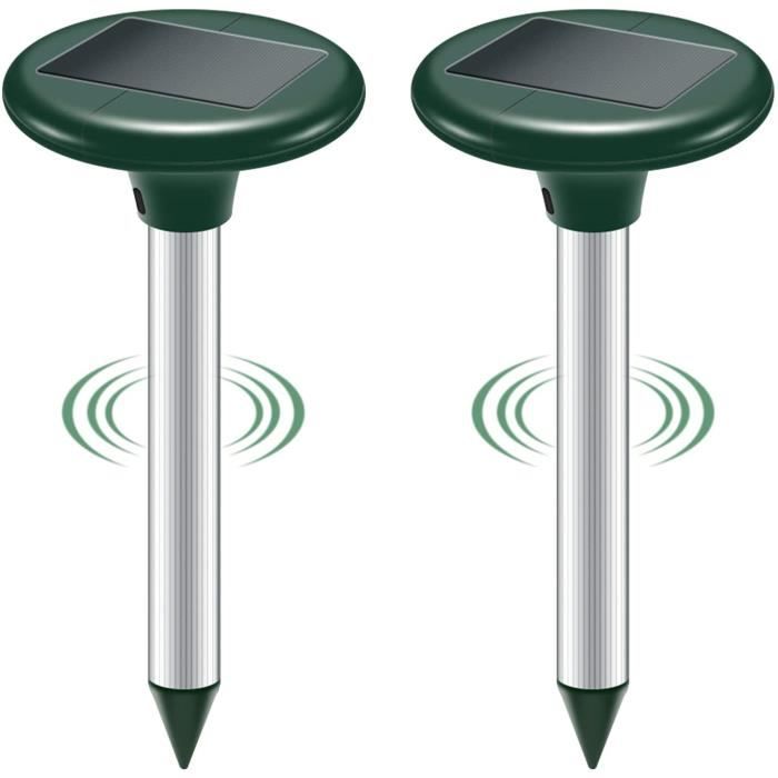 Lot De 6 Répulsifs à Taupes Solaires à Ultrasons - Fréquence 400-1000 Hz, Étanche IP66 - Pour Pelouse Et Jardin