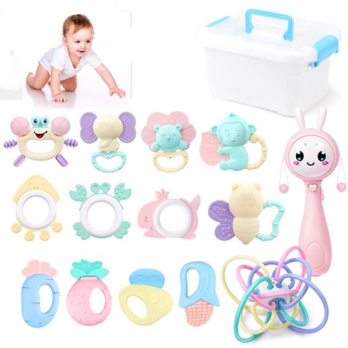 JRD 4 Pcs Bébé de Dentition Jouet Bébé Apaisant Sucette Bébé Douche Cadeau 
