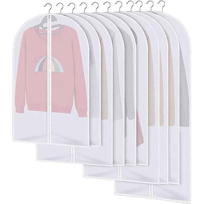 Lot de 5 Housses de Vêtements 100 x 60 cm Anti Poussière Etanche Lot de 5 Housses de Vêtements 100 x 60 cm Anti Poussière Etanche