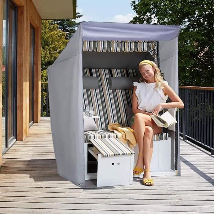Housse Protectrice Universelle Corbeille Plage - Tissu Oxford 420D - 128 X 105 X 165/140 Cm