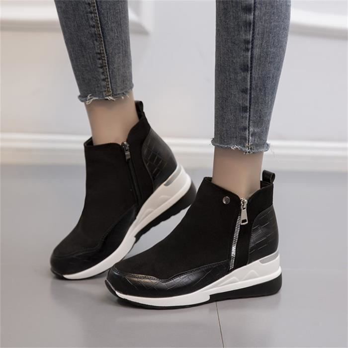 Chaussures Femme Plateforme Simili Daim Vert Pailleté - Talon Compensé 13cm - Taille UK 3