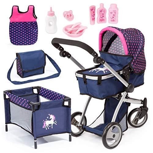 Poussette De Poupée Pliable Avec Poupée Bébé Posable - Jeu D’imitation Pour Enfants 1 An Et Plus - Roues Doubles, Siège Lavable - 5