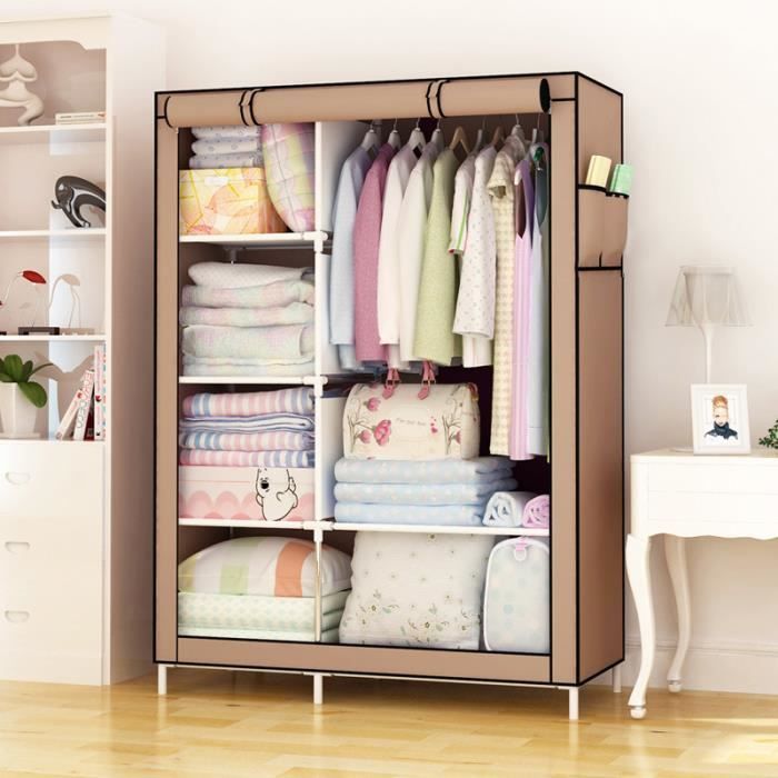 MORFONE Armoire en Toile,Penderie en Tissu Pliable, GardeRobe Porte