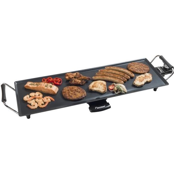 Befano Plancha Lisse /Électrique,1400W,26X32cm 50℃-300℃ Plaque de Cuisson en Inox Professionnelle avec Anti-/Éclaboussure Bac de R/écup/ération des Graisses Professionnelle pour Maison Ext/érieur 1400W