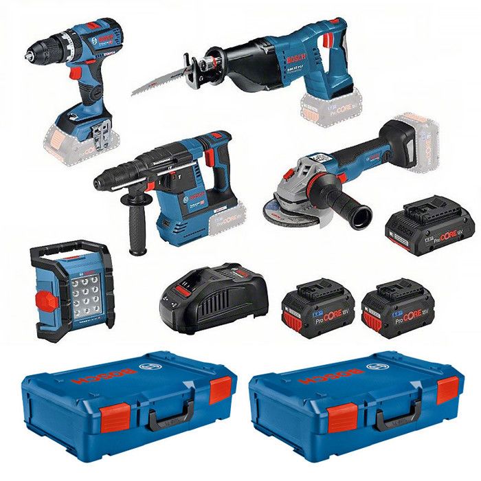 Pack 5 outils BOSCH 0615990m2x 18V 4 0Ah + 2 x 8 0Ah