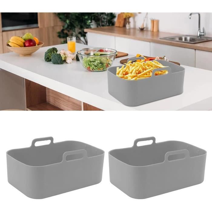 MIVAIUN 2 Pièces Panier Friteuse En Silicone Accessoire Air Fryer Pot En Silicone Pour Friteuse à