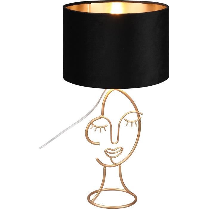 Lampe De Table Vintage Chao Zan - Abat-jour Lin, Base Céramique, Interrupteur Cordon (E27 Max 60W)