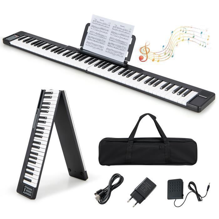 COSTWAY Clavier de Piano Electrique Pliable 88 Touches Sensibles