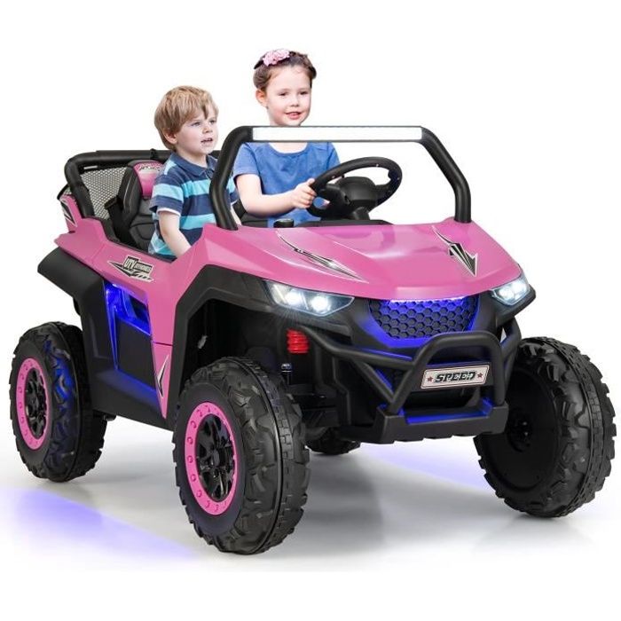 COSTWAY Voiture Electrique Enfant 12V/7Ah, 2-4 km/h, 2 Place