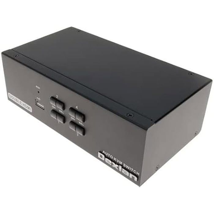 DEXLAN KVM 4 ports double ecran HDMI 4K USB 2 0 cables