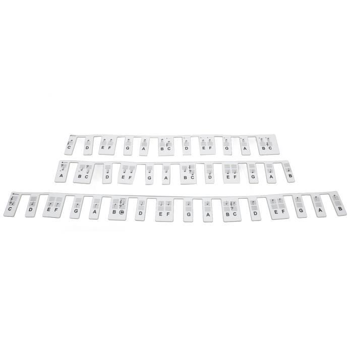 Forlush Guide de Notes de Piano Détachable pour Débutants, Couleur Gel de Silice Amovible Clavier De Piano pour Les Touches, pour Enfants Adultes et Débutants