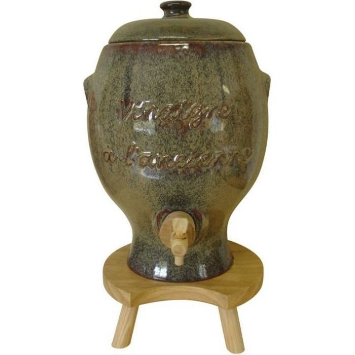 Poterie Turgis - Vinaigrier En Grès 2,5L - Fait Main En France (Calvados) - Stockage Traditionnel Du Vinaigre
