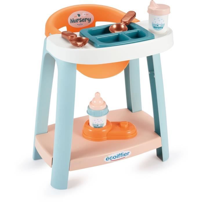 Chaise Haute Poupon En Bois Hape - Blanche Et Rose - Pour Poupées - Jeu D'imitation Enfant à Partir De 3 Ans - Développe L'imagination