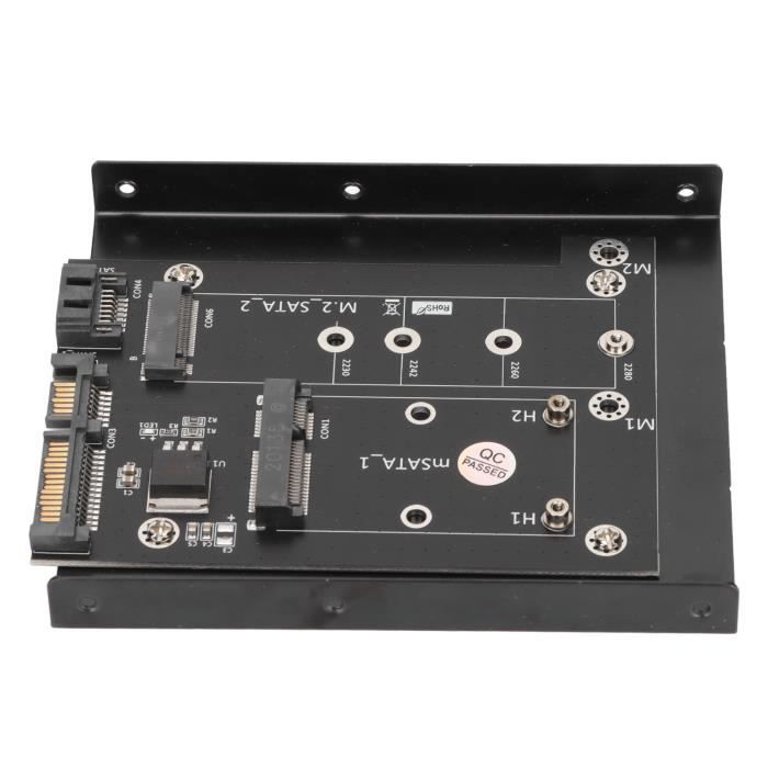 FHE- Adaptateur Carte MSATA M.2 NGFF SSD Vers Double Adaptateur SATA3 Lecteur De Carte Mémoire