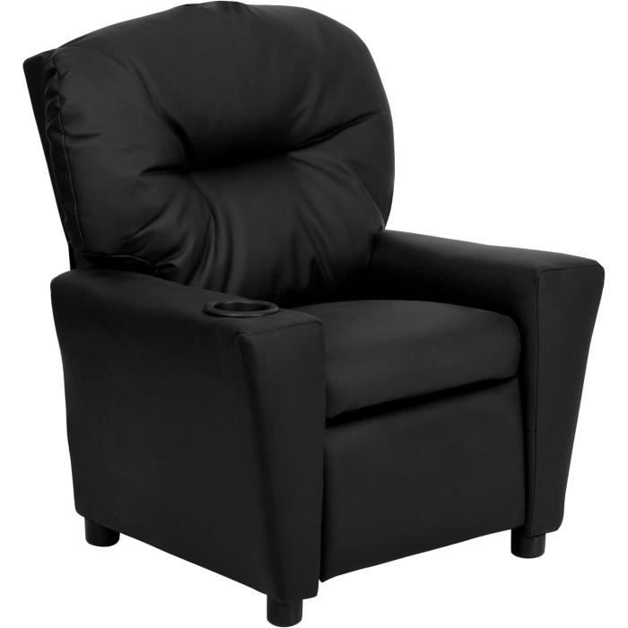 Fauteuil Inclinable Enfant Homcom Cuir PU Rose Avec Porte-Gobelet