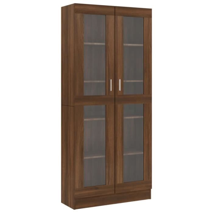 Bibliothèque VidaXL Armoire Vitrine Chêne Sonoma 82,5x30,5x185,5 Cm