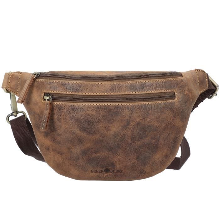 Sac Banane/sac Ventre Greenburry En Cuir - Style Vintage, Marron, Intérieur Coton, Neuf Avec étiquettes