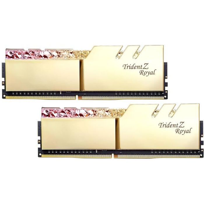Vente Memoire PC G.SKILL Mémoire PC Trident Z ROYAL (Gold) - 32 Go PC4-24000/DDR4 3000 Mhz F4-3000C16D-32GTRG pas cher