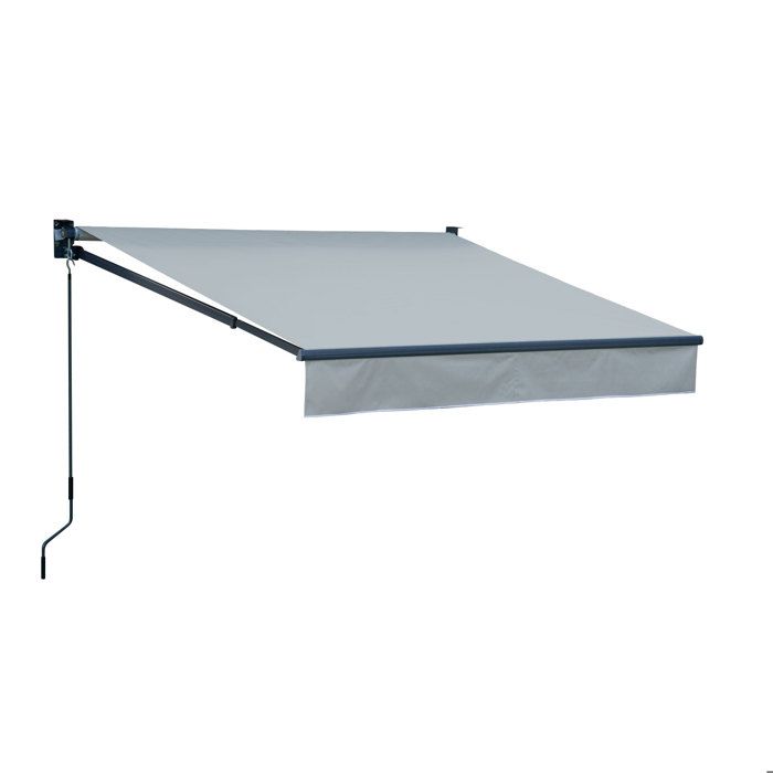 Store banne SAULE 25 × 2m - Toile grise et structure grise