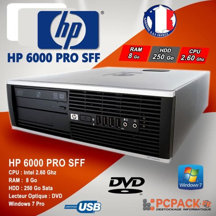 UC  6000 PRO SFF INTEL E3400 2.60 Ghz 8 GO 250