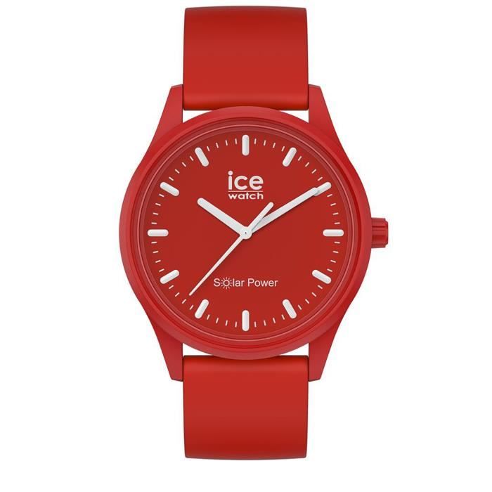 ice watch ice solar power red sea montre rouge mixte avec bracelet en silicone 017765 medium achat vente montre soldes des le 30 juin cdiscount