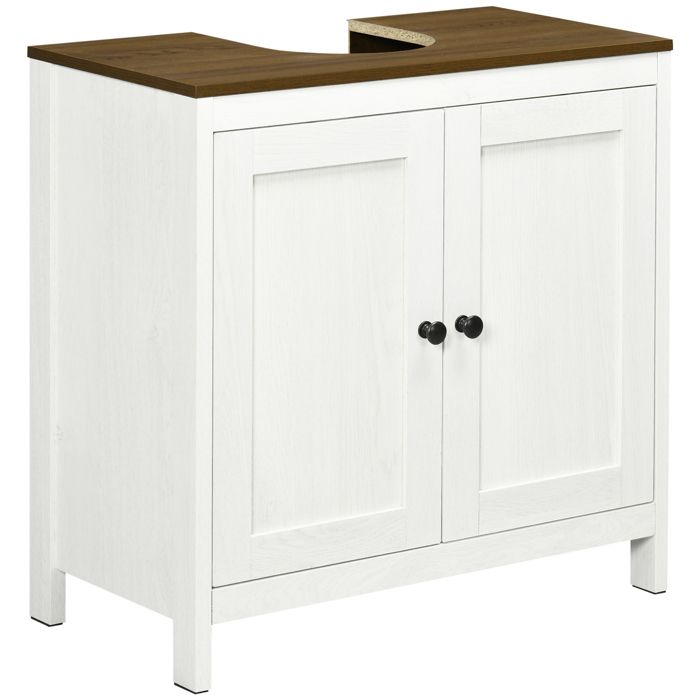 kleankin - Meuble sous vasque - Panneaux de particules - 60x30x60cm - Blanc