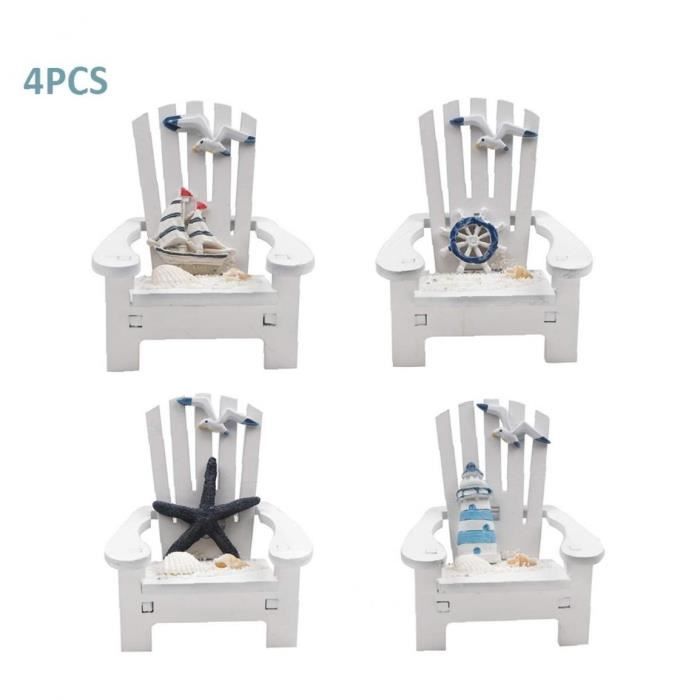 SUPVOX Lot de 4 mini chaises de plage miniatures pour embellir votre maison de poupée