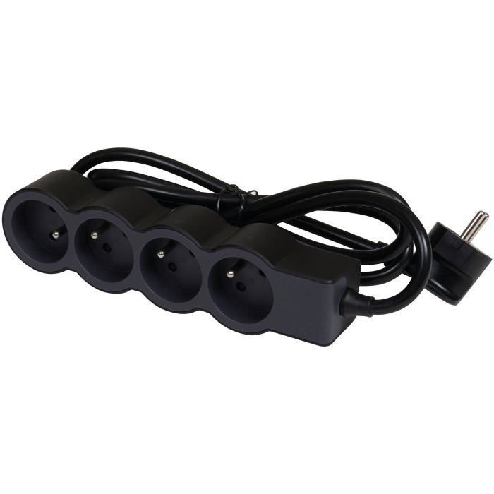 LEGRAND Multiprise FB 4x2P+T standard 1.5m 1mm² - Noir