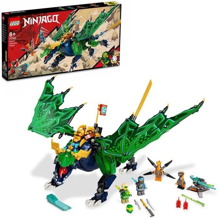 LEGO 71766 NINJAGO Le Dragon Légendaire de Lloyd Figurines de Ninja Lloyd Nya avec Épée Jouet de Dragon pour Enfants 8 Ans Reconditionné - Lego reconditionné disponible sur Cdiscount Seconde Vie