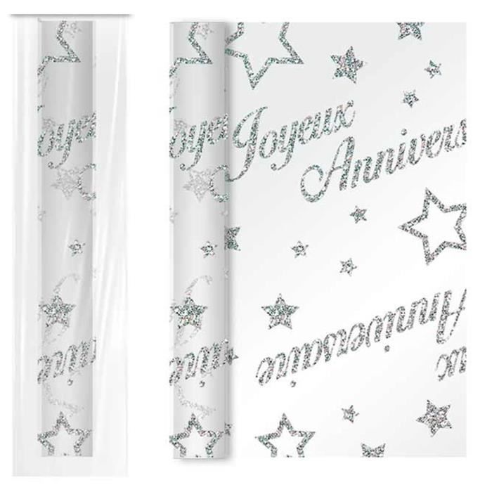 Chemin De Table Voile Paillette Joyeux Anniversaire Argente 4 M X 28 Cm R2176 Achat Vente Chemin De Table Soldes Sur Cdiscount Des Le Janvier Cdiscount