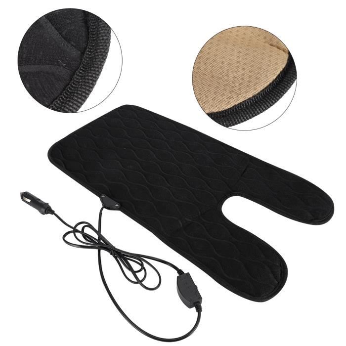 Coussin Chauffant Siège Voiture 2 Pièces - Couverture Électrique Peluche Chauffante Rapide 30s, Anti-Glisse, Max 250kg, Hiver Confort