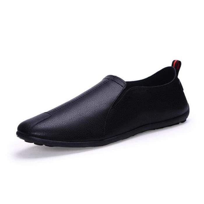Hommes Chaussures Nouvelle Plat Casual Carrefour Style Pu Minimaliste Respirant Doux Loisirs Hommes Paresseux Drivng Marche Mocassin Noir Achat Vente Mocassin
