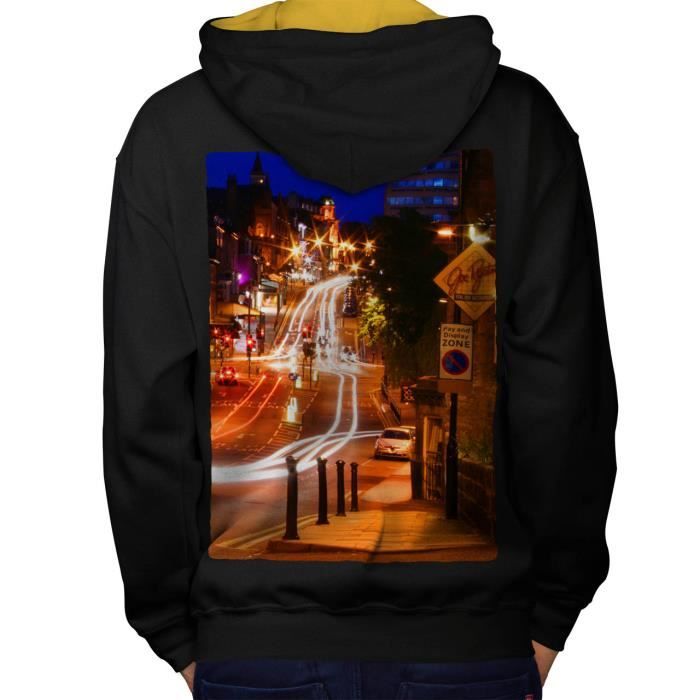 Nuit La Vie Photo Ville Voiture Route Lumiere Men Sweat A Capuche