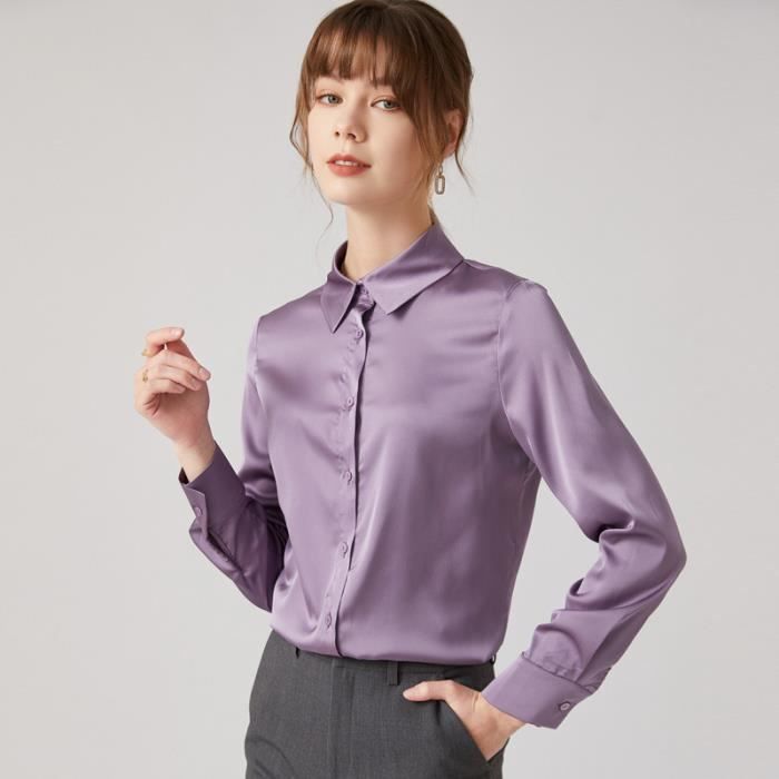 Chemise Femme Confortable Classique douce couleur unie Manches
