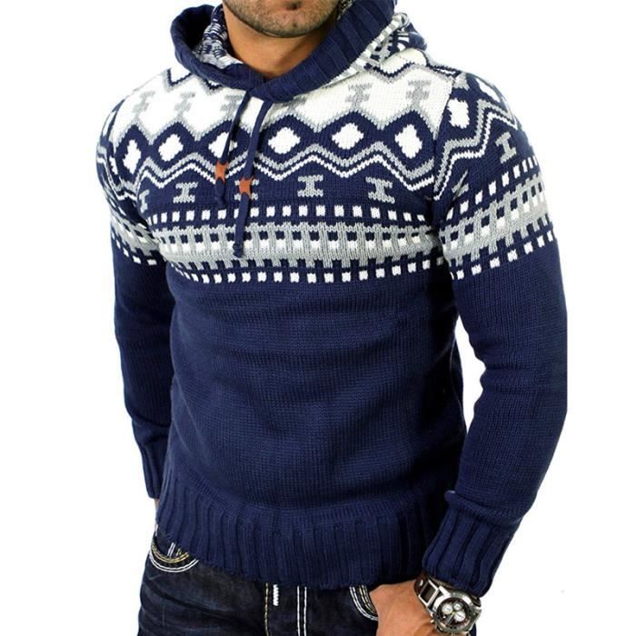 pull homme de Marque La mode Pull capuche No l tricot Pull de personnalit Pull slim L hiver Nouveau produit d contract