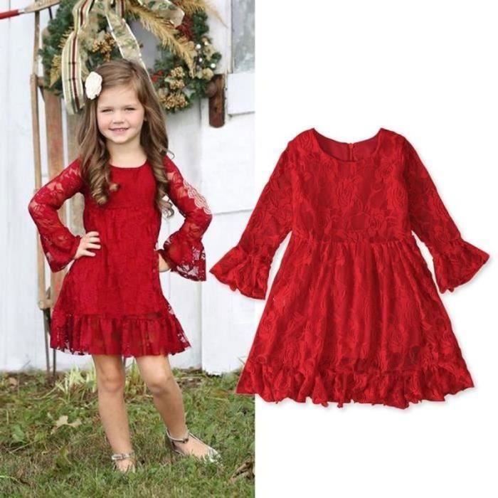 Robe De Noël Pour Fille à Manches Longues - Imprimé Festif Avec Bandeau Inclus - Tissu Doux Et Confortable