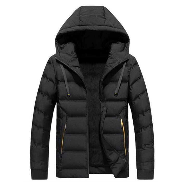 Doudoune homme Casual a capuche Non amovible Blouson Homme hiver Luxe marque zipper noir Cdiscount Pret a Porter